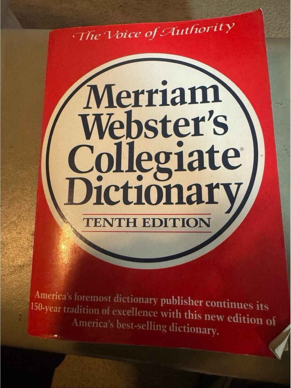 Merriam-Webster’s Collegiate Dictionary Tenth Edition Hardcover Reference 105WH